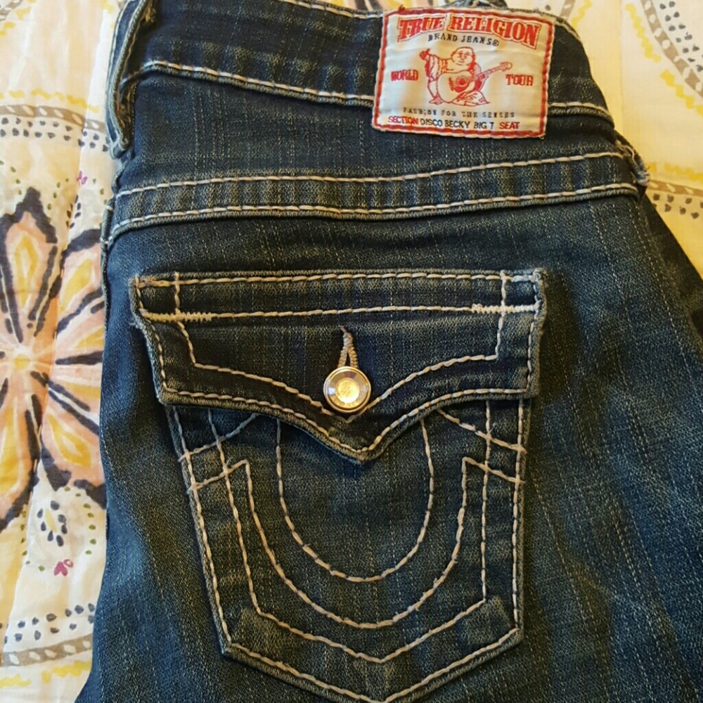 True Religion Dark Blue Jean Shorts